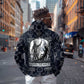 Khonsu Ancient Egyptian Hoodie with Dark Celtic Knot Pattern, Baboon Guardian Symbol, and Moon Healer Motif - African Pride