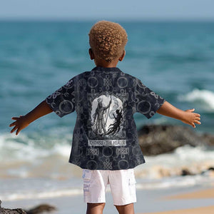 Khonsu Ancient Egyptian Kid Hawaiian Shirt with Dark Celtic Knot Pattern, Baboon Guardian Symbol, and Moon Healer Motif - African Pride