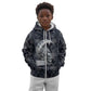 Khonsu Ancient Egyptian Kid Hoodie with Dark Celtic Knot Pattern, Baboon Guardian Symbol, and Moon Healer Motif - African Pride