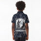 Khonsu Ancient Egyptian Kid Polo Shirt with Dark Celtic Knot Pattern, Baboon Guardian Symbol, and Moon Healer Motif - African Pride