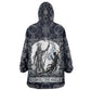 Khonsu Ancient Egyptian Kid Wearable Blanket Hoodie with Dark Celtic Knot Pattern, Baboon Guardian Symbol, and Moon Healer Motif - African Pride