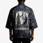 Khonsu Ancient Egyptian Kimono with Dark Celtic Knot Pattern, Baboon Guardian Symbol, and Moon Healer Motif - African Pride