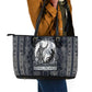 Khonsu Ancient Egyptian Leather Tote Bag with Dark Celtic Knot Pattern, Baboon Guardian Symbol, and Moon Healer Motif - African Pride