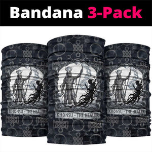 Khonsu Ancient Egyptian Neck Gaiter with Dark Celtic Knot Pattern, Baboon Guardian Symbol, and Moon Healer Motif - African Pride