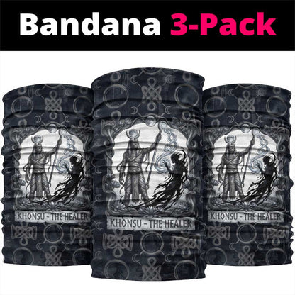 Khonsu Ancient Egyptian Neck Gaiter with Dark Celtic Knot Pattern, Baboon Guardian Symbol, and Moon Healer Motif - African Pride