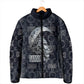 Khonsu Ancient Egyptian Padded Jacket with Dark Celtic Knot Pattern, Baboon Guardian Symbol, and Moon Healer Motif - African Pride