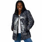 Khonsu Ancient Egyptian Padded Jacket with Dark Celtic Knot Pattern, Baboon Guardian Symbol, and Moon Healer Motif - African Pride