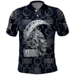 Khonsu Ancient Egyptian Polo Shirt with Dark Celtic Knot Pattern, Baboon Guardian Symbol, and Moon Healer Motif - African Pride