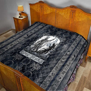 Khonsu Ancient Egyptian Quilt with Dark Celtic Knot Pattern, Baboon Guardian Symbol, and Moon Healer Motif - African Pride