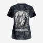 Khonsu Ancient Egyptian Scrub Top with Dark Celtic Knot Pattern, Baboon Guardian Symbol, and Moon Healer Motif - African Pride