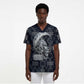 Khonsu Ancient Egyptian Scrub Top with Dark Celtic Knot Pattern, Baboon Guardian Symbol, and Moon Healer Motif - African Pride
