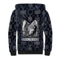 Khonsu Ancient Egyptian Sherpa Hoodie with Dark Celtic Knot Pattern, Baboon Guardian Symbol, and Moon Healer Motif - African Pride