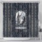 Khonsu Ancient Egyptian Shower Curtain with Dark Celtic Knot Pattern, Baboon Guardian Symbol, and Moon Healer Motif - African Pride