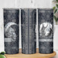 Khonsu Ancient Egyptian Skinny Tumbler with Dark Celtic Knot Pattern, Baboon Guardian Symbol, and Moon Healer Motif - African Pride