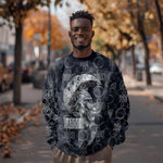 Khonsu Ancient Egyptian Sweatshirt with Dark Celtic Knot Pattern, Baboon Guardian Symbol, and Moon Healer Motif - African Pride