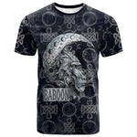 Khonsu Ancient Egyptian T shirt with Dark Celtic Knot Pattern, Baboon Guardian Symbol, and Moon Healer Motif - African Pride