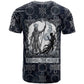 Khonsu Ancient Egyptian T shirt with Dark Celtic Knot Pattern, Baboon Guardian Symbol, and Moon Healer Motif - African Pride