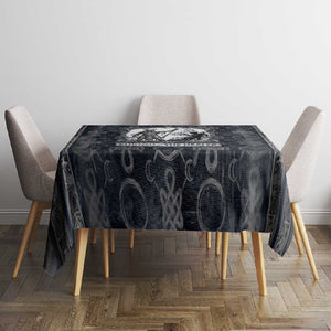 Khonsu Ancient Egyptian Tablecloth with Dark Celtic Knot Pattern, Baboon Guardian Symbol, and Moon Healer Motif - African Pride