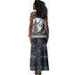 Khonsu Ancient Egyptian Tank Maxi Dress with Dark Celtic Knot Pattern, Baboon Guardian Symbol, and Moon Healer Motif - African Pride