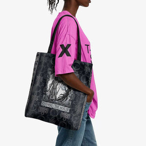 Khonsu Ancient Egyptian Tote Bag with Dark Celtic Knot Pattern, Baboon Guardian Symbol, and Moon Healer Motif - African Pride