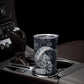 Khonsu Ancient Egyptian Tumbler Cup with Dark Celtic Knot Pattern, Baboon Guardian Symbol, and Moon Healer Motif - African Pride