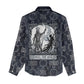 Khonsu Ancient Egyptian Women Casual Shirt with Dark Celtic Knot Pattern, Baboon Guardian Symbol, and Moon Healer Motif - African Pride