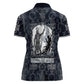 Khonsu Ancient Egyptian Women Polo Shirt with Dark Celtic Knot Pattern, Baboon Guardian Symbol, and Moon Healer Motif - African Pride