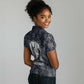 Khonsu Ancient Egyptian Women Polo Shirt with Dark Celtic Knot Pattern, Baboon Guardian Symbol, and Moon Healer Motif - African Pride