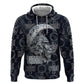 Khonsu Ancient Egyptian Zip Hoodie with Dark Celtic Knot Pattern, Baboon Guardian Symbol, and Moon Healer Motif - African Pride