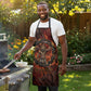 Maahes Apron Ancient Egyptian Fiery Red Flame - Roaring Lion Head - African Pride