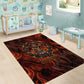Maahes Area Rug Ancient Egyptian Fiery Red Flame - Roaring Lion Head - African Pride