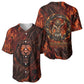 Maahes Baseball Jersey Ancient Egyptian Fiery Red Flame - Roaring Lion Head - African Pride