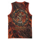 Maahes Basketball Jersey Ancient Egyptian Fiery Red Flame - Roaring Lion Head - African Pride