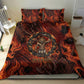 Maahes Bedding Set Ancient Egyptian Fiery Red Flame - Roaring Lion Head - African Pride