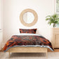 Maahes Bedding Set Ancient Egyptian Fiery Red Flame - Roaring Lion Head - African Pride