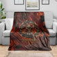 Maahes Blanket Ancient Egyptian Fiery Red Flame - Roaring Lion Head - African Pride