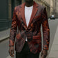 Maahes Blazer Ancient Egyptian Fiery Red Flame - Roaring Lion Head - African Pride