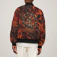 Maahes Bomber Jacket Ancient Egyptian Fiery Red Flame - Roaring Lion Head - African Pride