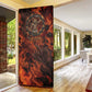 Maahes Door Cover Ancient Egyptian Fiery Red Flame - Roaring Lion Head - African Pride
