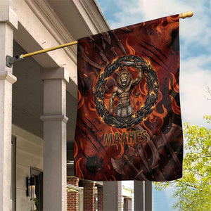 Maahes Garden Flag Ancient Egyptian Fiery Red Flame - Roaring Lion Head - African Pride