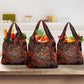 Maahes Grocery Bag Ancient Egyptian Fiery Red Flame - Roaring Lion Head - African Pride