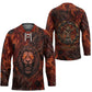 Maahes Hockey Jersey Ancient Egyptian Fiery Red Flame - Roaring Lion Head - African Pride