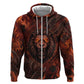 Maahes Hoodie Ancient Egyptian Fiery Red Flame - Roaring Lion Head - African Pride