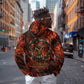 Maahes Hoodie Ancient Egyptian Fiery Red Flame - Roaring Lion Head - African Pride