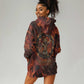 Maahes Hoodie Dress Ancient Egyptian Fiery Red Flame - Roaring Lion Head - African Pride