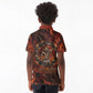 Maahes Kid Polo Shirt Ancient Egyptian Fiery Red Flame - Roaring Lion Head - African Pride