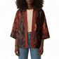 Maahes Kimono Ancient Egyptian Fiery Red Flame - Roaring Lion Head - African Pride