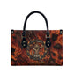 Maahes Leather Bag Ancient Egyptian Fiery Red Flame - Roaring Lion Head - African Pride