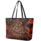 Maahes Leather Tote Bag Ancient Egyptian Fiery Red Flame - Roaring Lion Head - African Pride