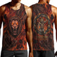 Maahes Men Tank Top Ancient Egyptian Fiery Red Flame - Roaring Lion Head - African Pride